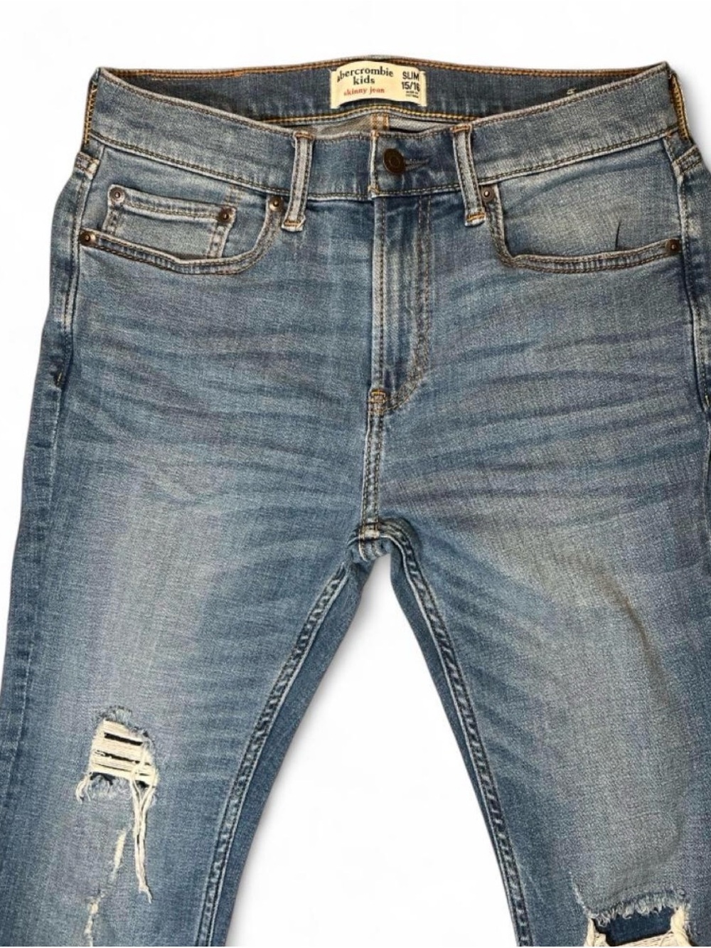 Abercrombie & Fitch Slim kids Distressed Light Blue Jeans